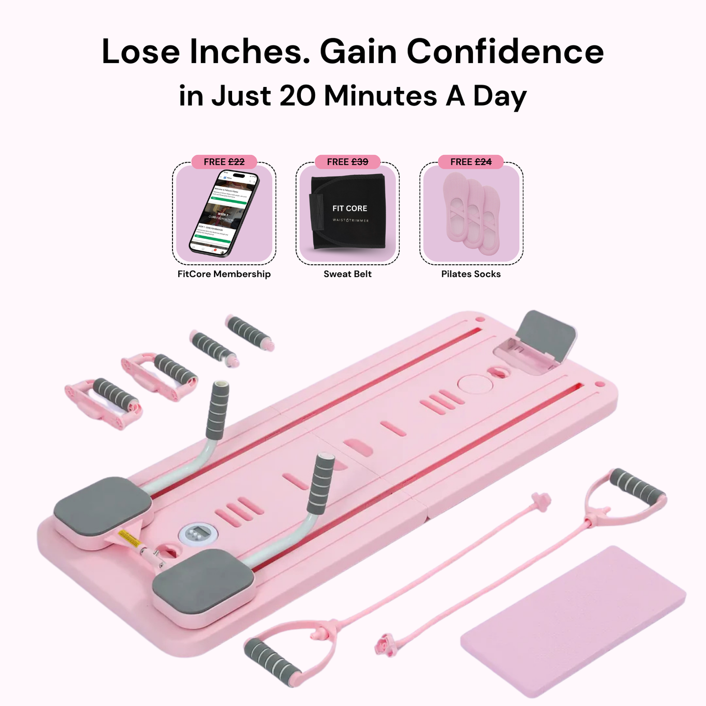 Mini Pilates Reformer Board –Home Equipment for Full Body Training