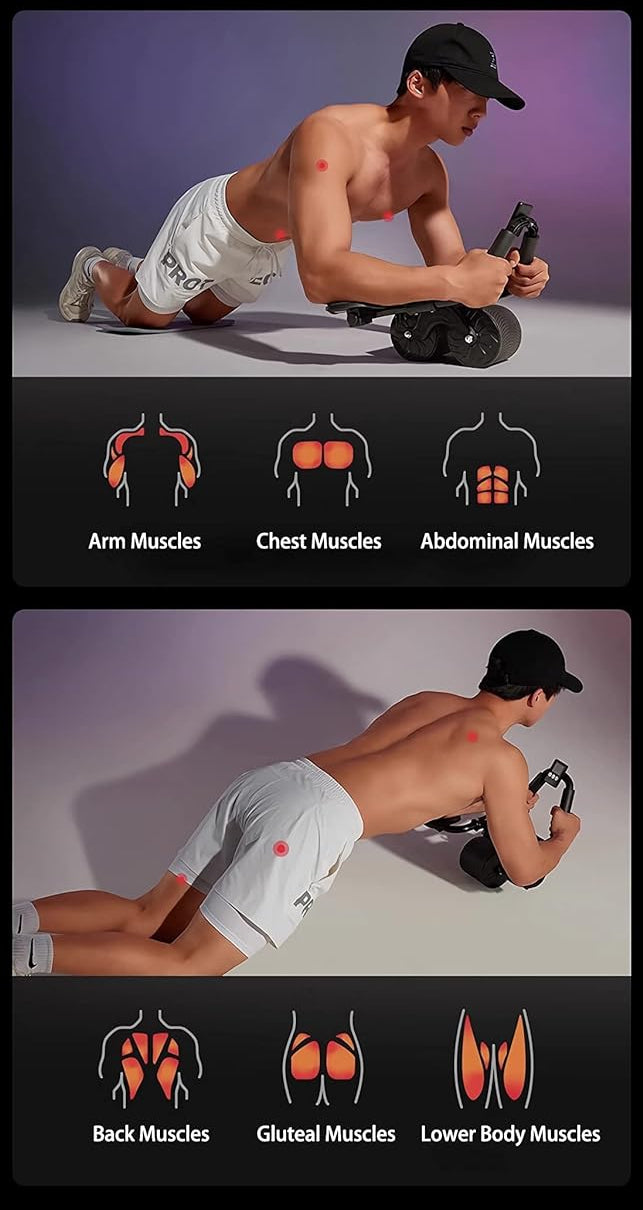Ab Roller Wheel with Elbow Support – Core Trainer for Home Workouts