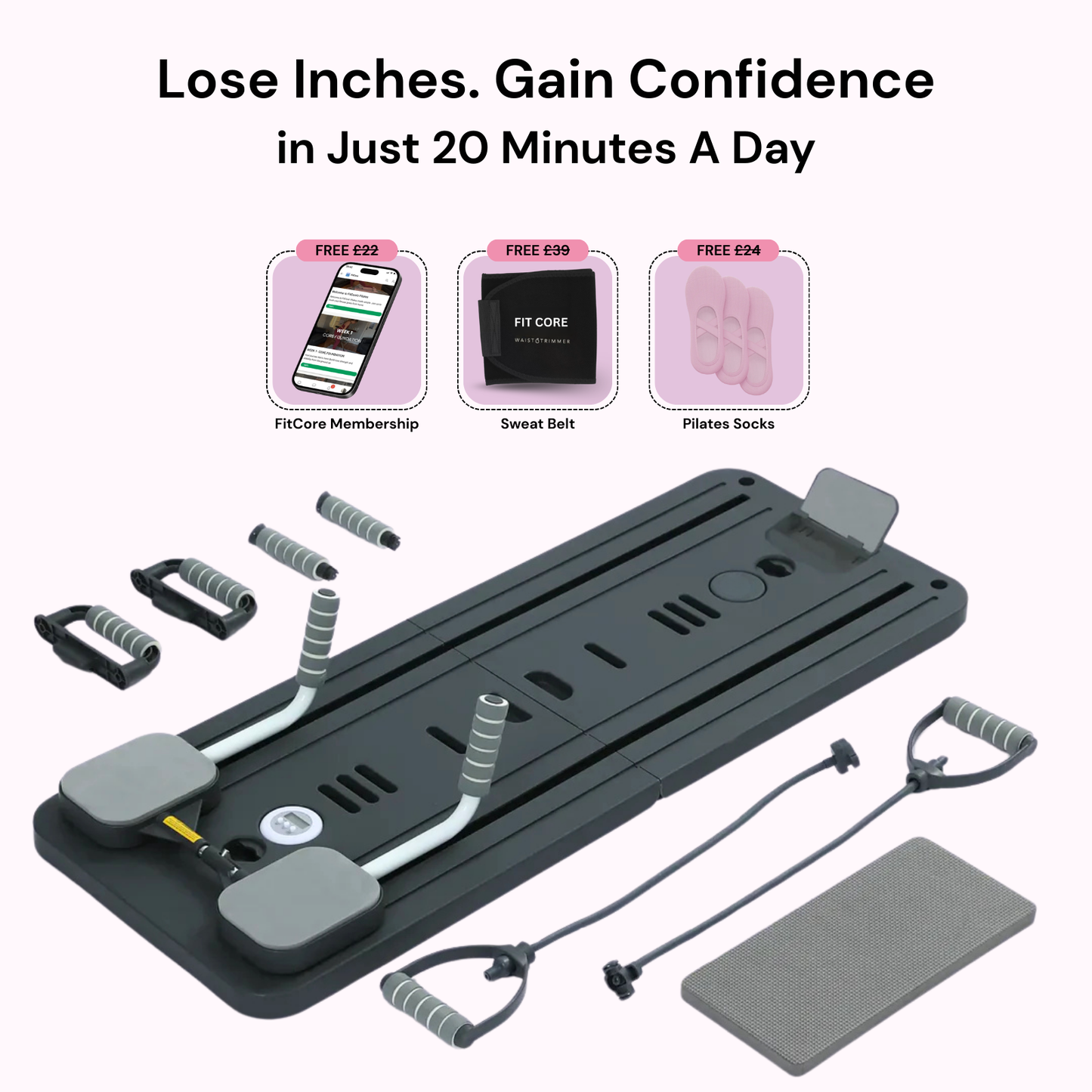 Mini Pilates Reformer Board –Home Equipment for Full Body Training