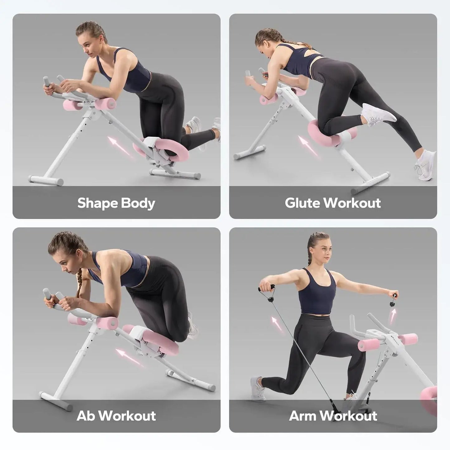 Adjustable Ab Trainer Machine with LCD Monitor – Foldable Core Workout Equipment for Abs, Arms, Legs & Glutes