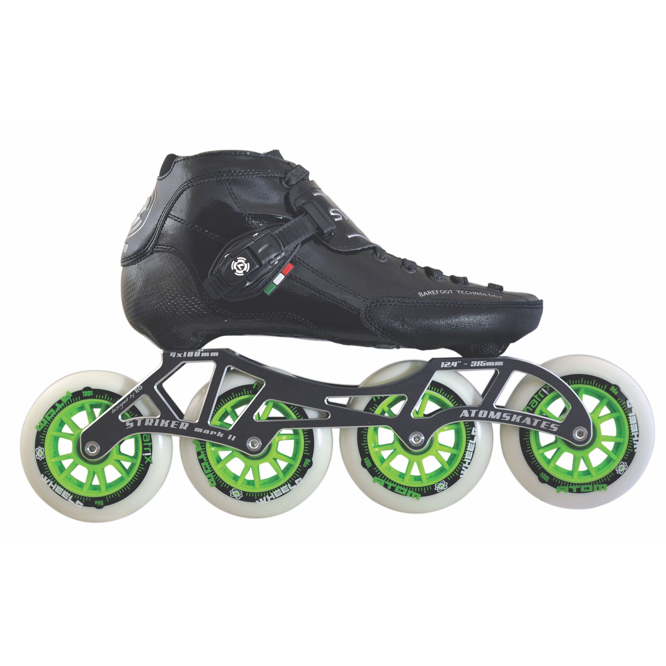 Luigino Strut 4 x 100mm Inline Speed Skate Package