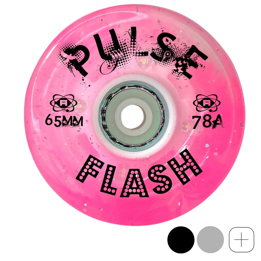 Atom Pulse 65mm Flash Glitter Quad Light Up Wheels - 4pack