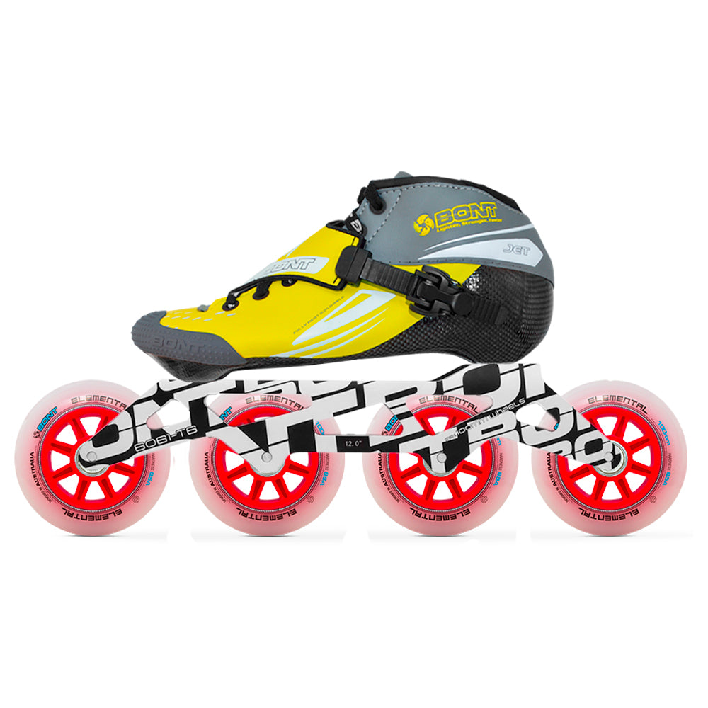 Bont Jet Unity Elemental Inline Speed Skate Package Fluro Yellow/Grey