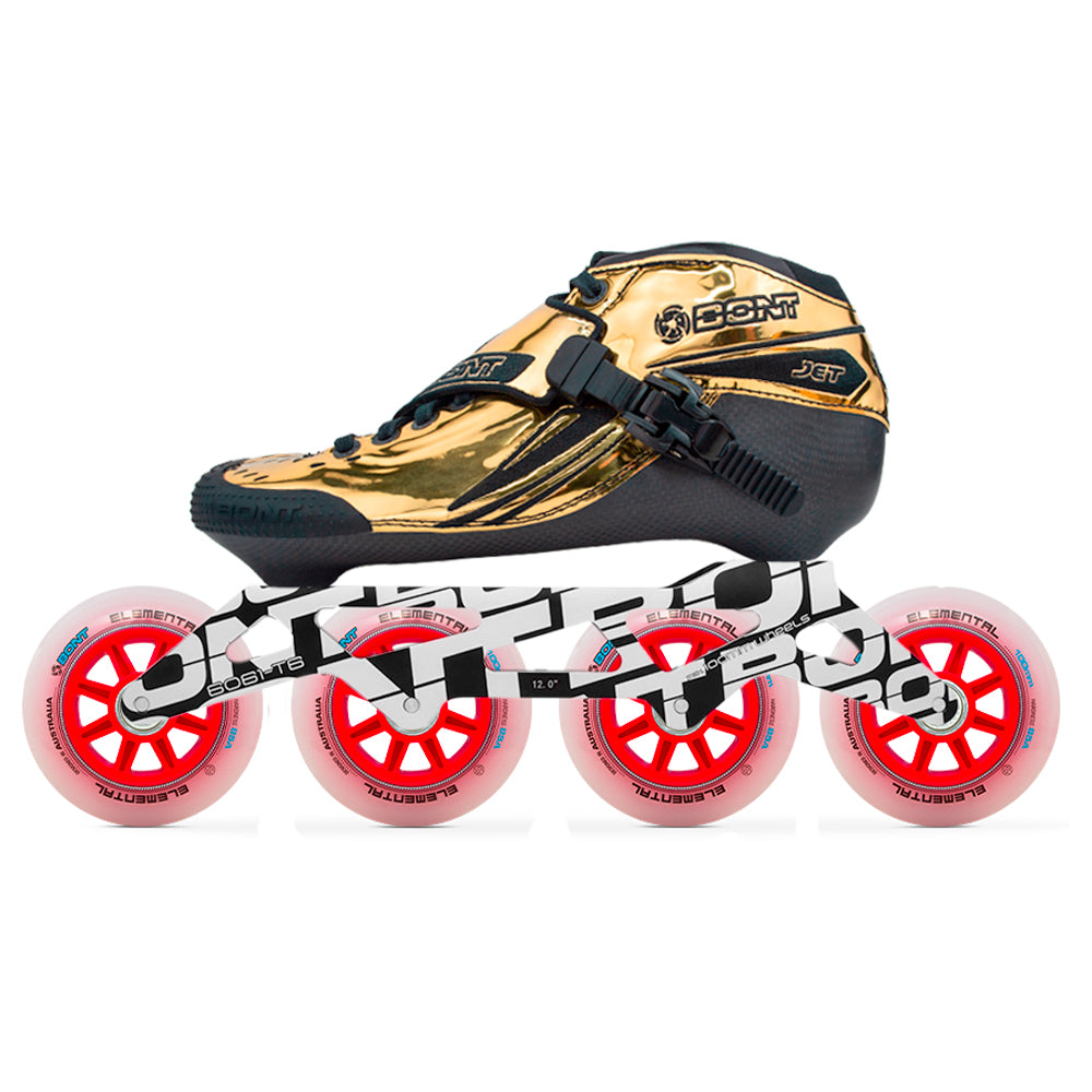 Bont Jet Unity Elemental Inline Speed Skate Package Shiny Gold