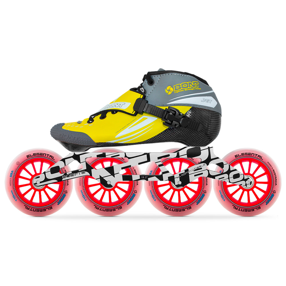 Bont Jet Unity Elemental Inline Speed Skate Package Fluro Yellow/Grey