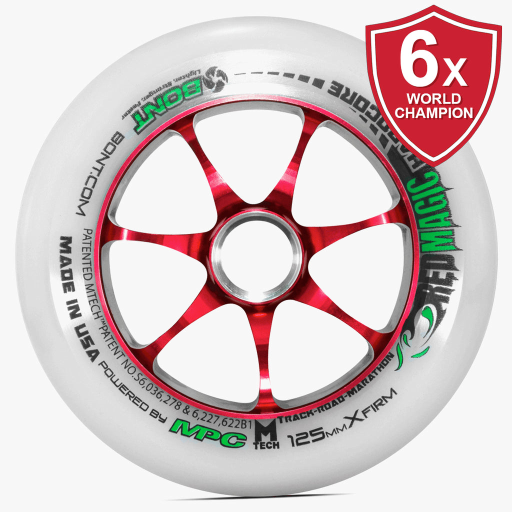 Bont Red Magic Hardcore 125mm Inline Speed Skate Wheel