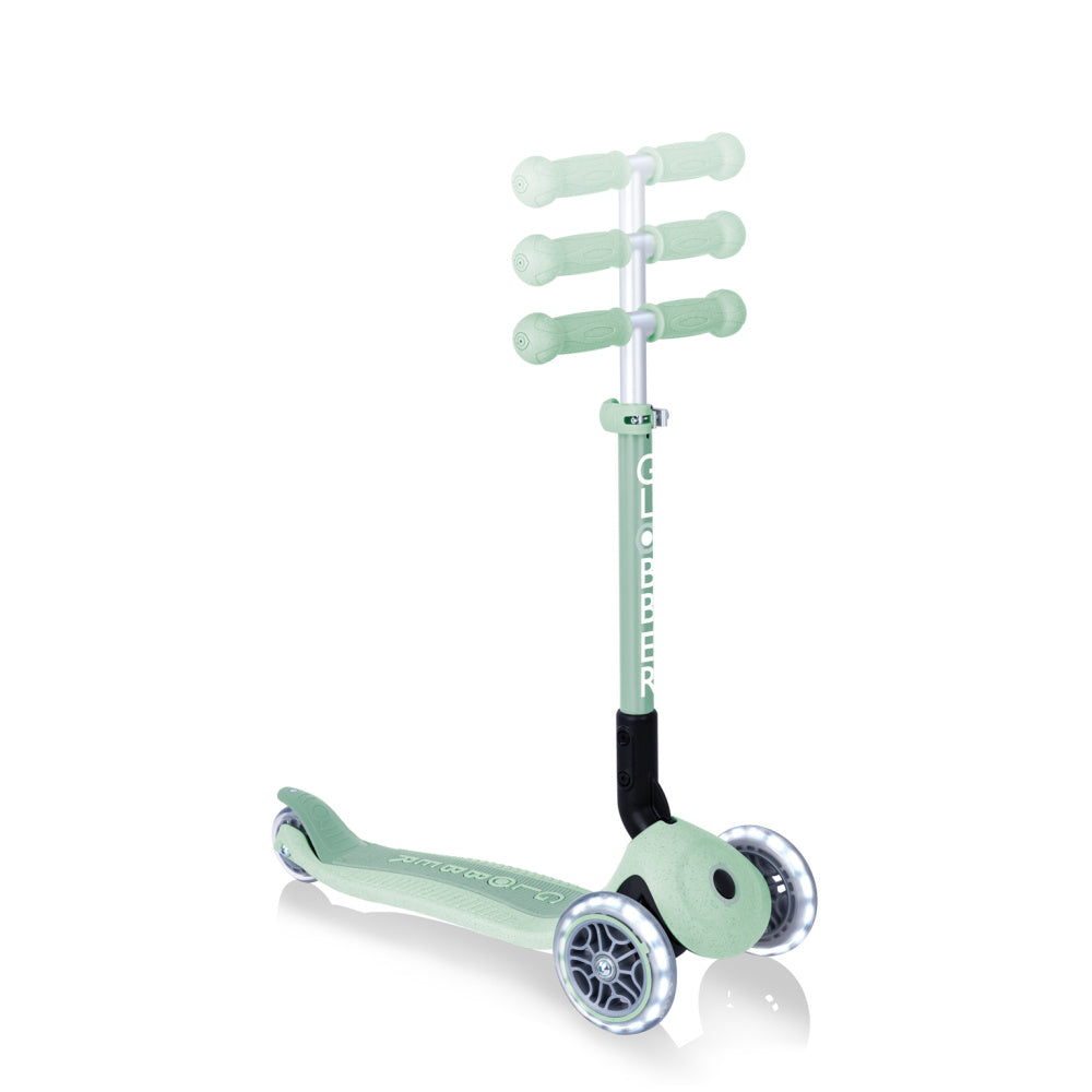 Globber Ecologic 3 Wheel Primo Foldable Lights Anodised Scooter