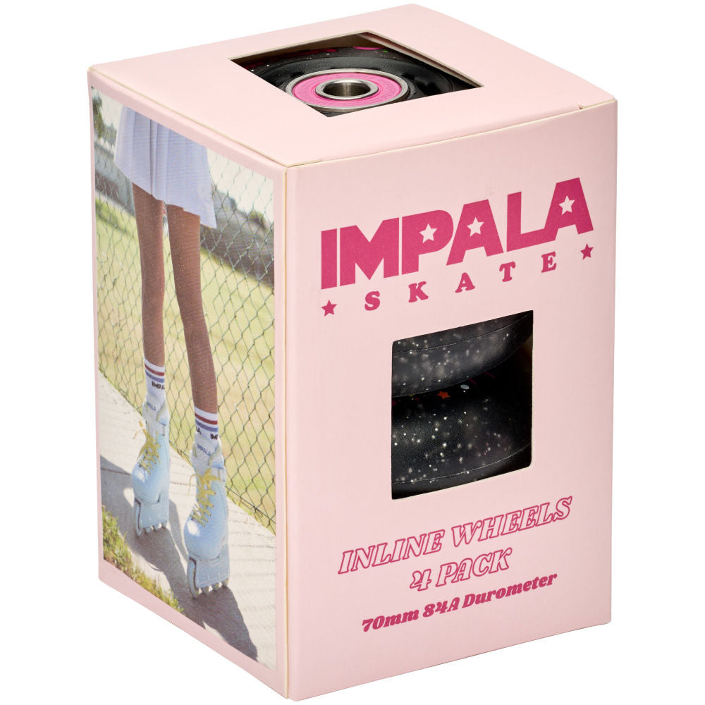Impala Inline 70mm LED Wheels - 4pack - Black Twinkle