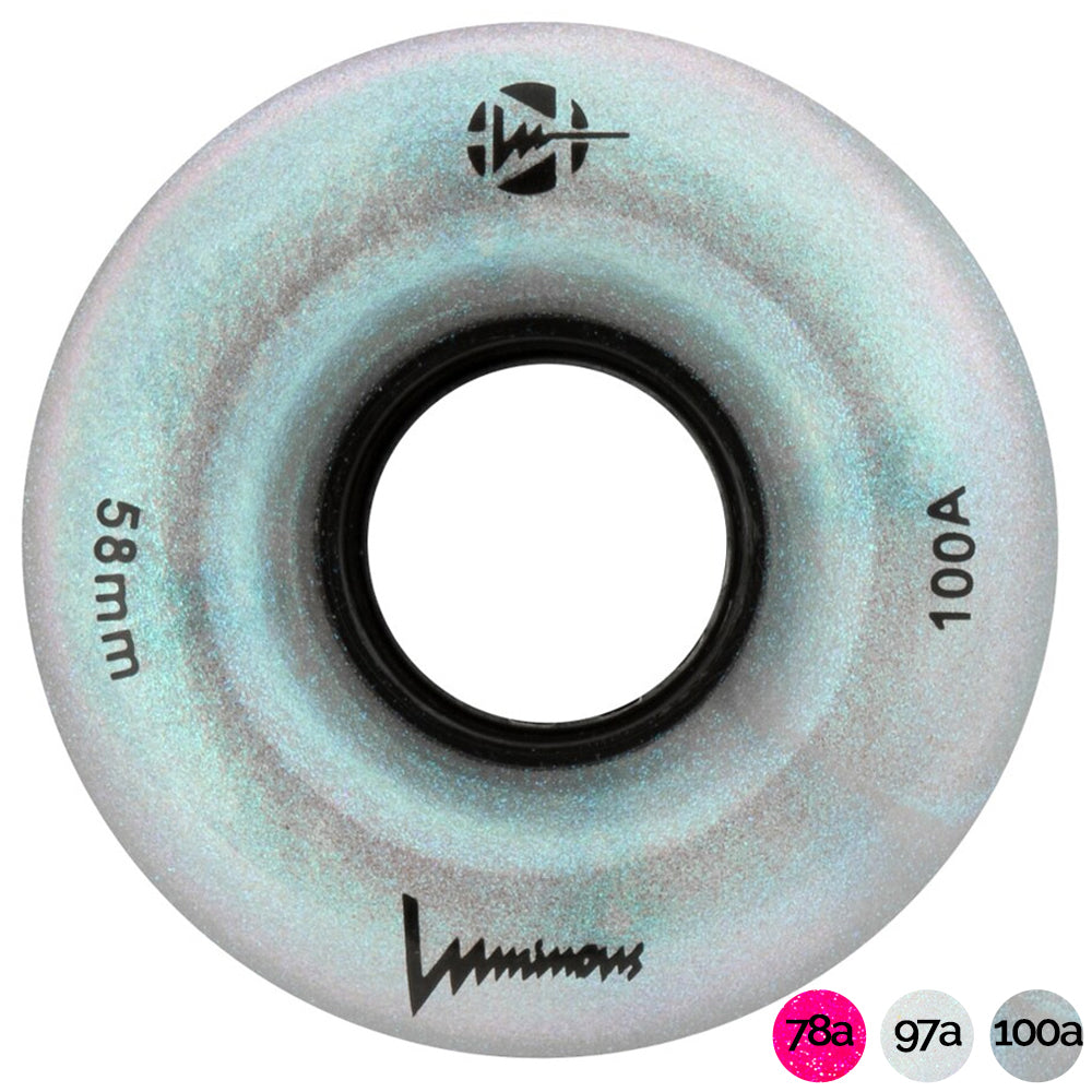 Luminous 58mm LED Glitter Light Up Quad Wheels - 4pack