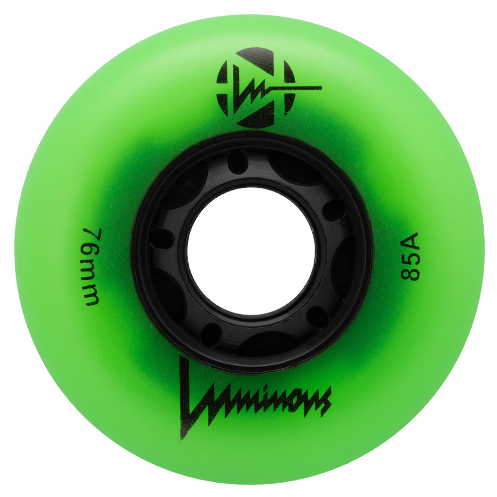 Luminous 76mm LED Glow Light Up Inline Skate Wheels - 4 pack