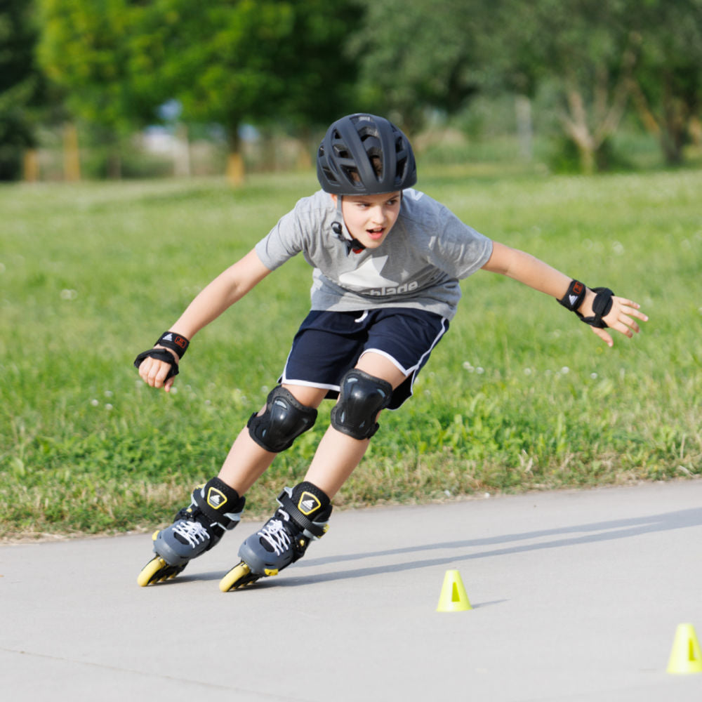Rollerblade Apex Boys Adjustable Inline Skate - Charcoal/Yellow