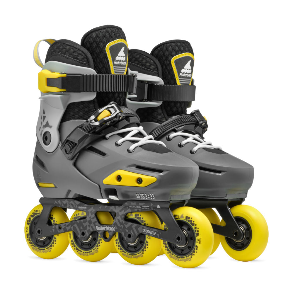 Rollerblade Apex Boys Adjustable Inline Skate - Charcoal/Yellow