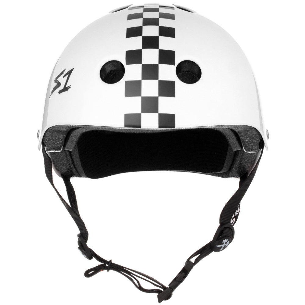 S-One Lifer Helmet Gloss - White Black Checkers