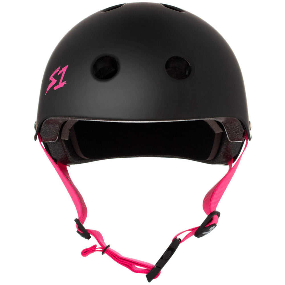 S-One Lifer Helmet  - Matte Black with Pink Straps