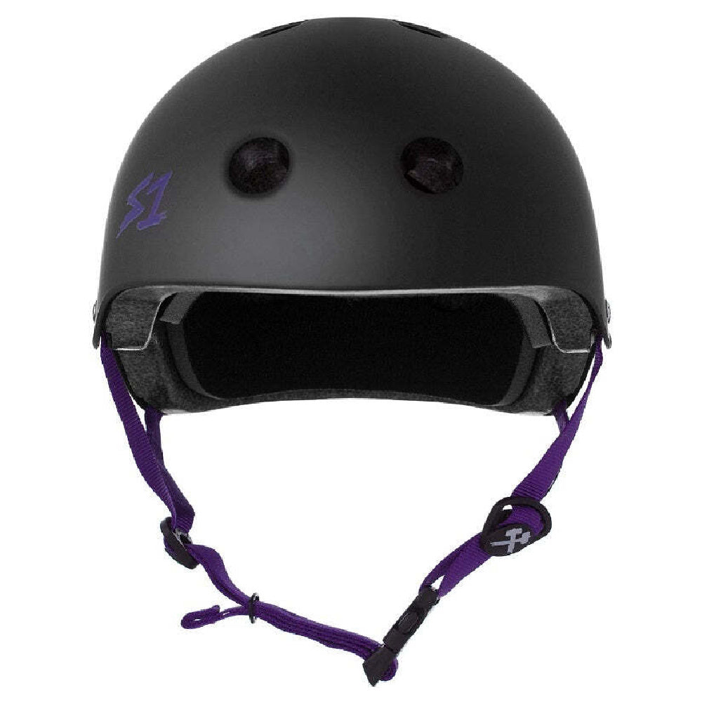 S-One Lifer Helmet - Matte Black with Purple Straps