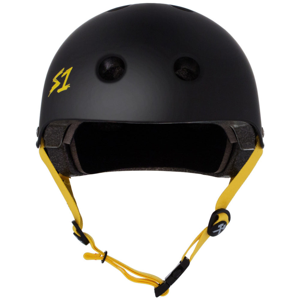 S-One Lifer Helmet - Matte Black with Yellow Straps