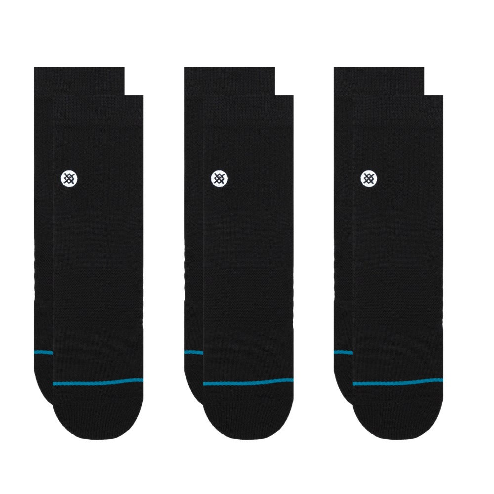 Stance Icon 3- Pack 3/4 Socks -  Black